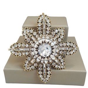 Brilliant Crystal Gold Plated Statement Brooch NWOT